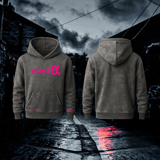 project Alpha -  Acid Wash / Pink Hoodie