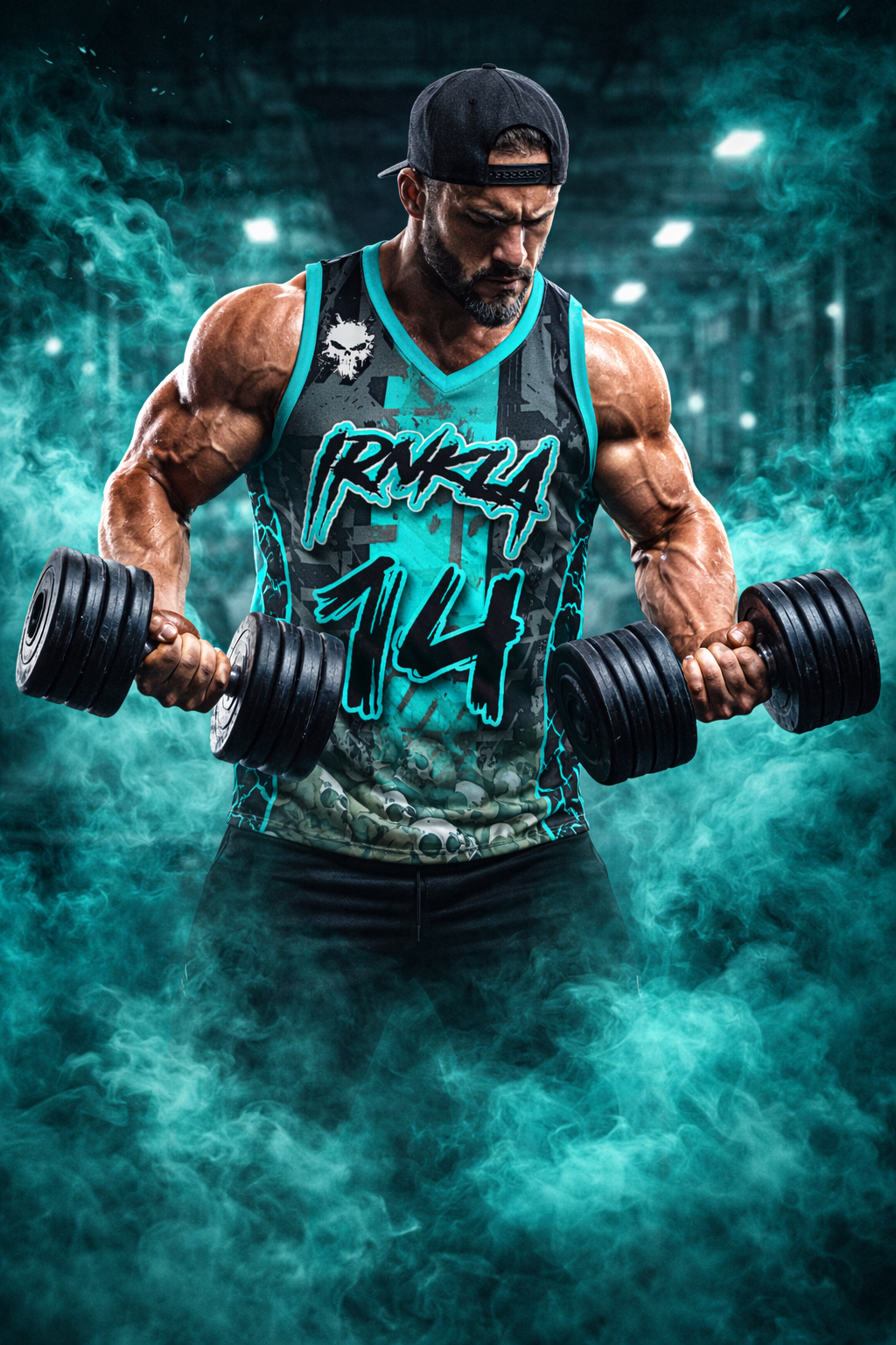 Ironkilla “Crazy Clown” Vest – Black / Teal