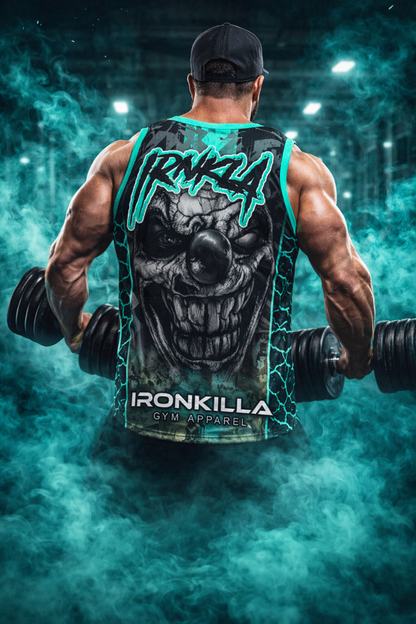 Ironkilla “Crazy Clown” Vest – Black / Teal