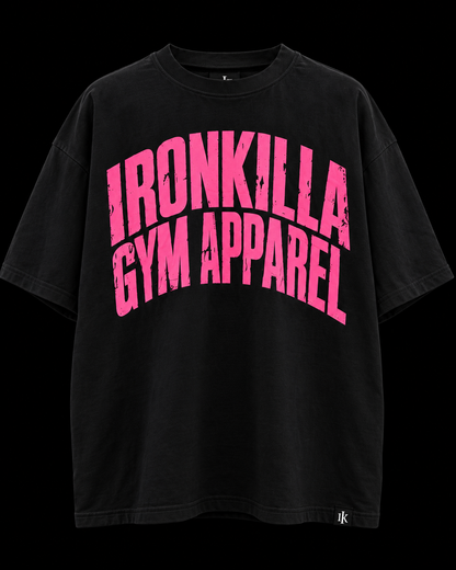 IRONKILLA® Heavyweight Oversized T-Shirt - Black/Pink