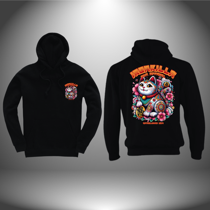 Maneki-Neko (Lucky Cat) Black Hoodie