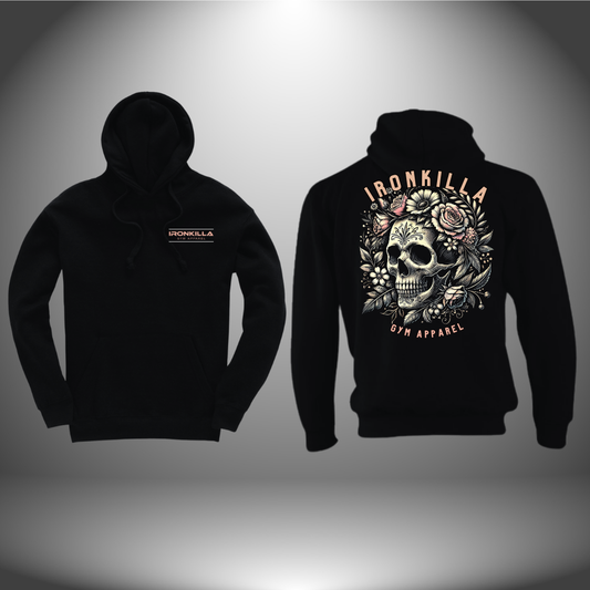 Skull & Flowers Black Hoodie