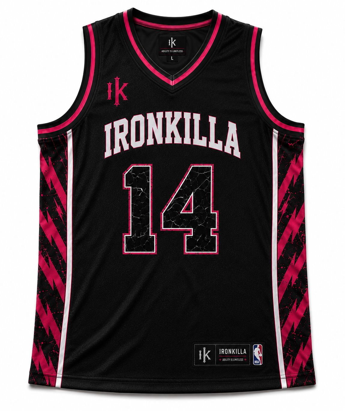 Ironkilla Basketball Jersey – Black / Pink